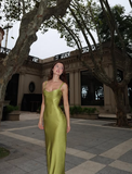 Modest Sheath Straps Green Long Prom Dresses Evening Dress HZ1024