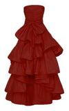 Luxurious Ball Gown Strapless Pink Prom Dress Long Evening Dress HZ1024