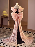 Sexy Mermaid Long Pink Prom Dress HZ1024