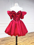 Mini/Short Satin Short Prom Dresses Short Homecoming Dress HZ1024