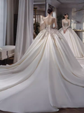 Vintage Ball Gown Strapless Neckline Lace Wedding Dress HZ1024