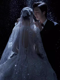 Vintage Ball Gown Scoop Neckline Lace Wedding Dress HZ1024