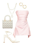 Simple Sheath Strapless Pink Short Tight Homecoming Dresses With Ruffles HZ1024
