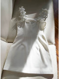 Cute Sheath Spaghetti Straps Short White Homecoming Dresses Cocktail Dress HZ1024