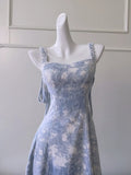 Sexy A Line Straps Sleeveless Green Blue Long Prom Dresses HZ1024