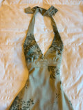 Cute A line Halter Green Short Chiffon Homecoming Dresses Cocktail Dress HZ1024
