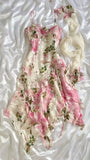 Sexy A line Spaghetti Straps Floral Pink Short Homecoming Dresses Cocktail Dress HZ1024