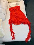 Sexy Sheath Straps Red Short Chiffon Homecoming Dresses 18th Birthday Outfit HZ1024