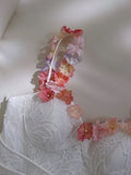 Pretty A Line Spaghetti Straps White Lace Long Length Prom Dress Evening Dresses HZ1024
