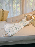 Modest Sheath Straps Floral Green Short Homecoming Dresses Satin Birthday Outfits HZ1024