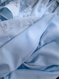 Modest Ball Gown Straps Lace Ruffles Light Sky Blue Length Prom Dress Formal Dresses HZ1024