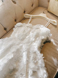 Sexy Ball Gown Spaghetti Straps White Lace Short Homecoming Dresses Birthday Outfits HZ1024