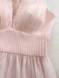 Modest A line Halter Lace Pink Long Prom Dress Formal Dresses HZ1024