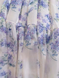 Modest A line Spaghetti Straps Lilac Floral Chiffon Prom Dress Formal Dresses HZ1024