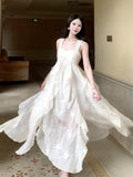 Pretty A Line Straps Irregular Ankle Length Floral Prom Dresses Simple Evening Dress HZ1024