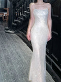 Pretty Sheath Halter Sequin Long Prom Dresses Sexy Evening Dress HZ1024
