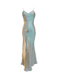 Gorgeous Mermaid Spaghetti Straps Long Prom Dresses Evening Dress HZ1024