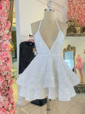 Sexy Short White Homecoming Dress Sequins Pink Black Party Dresses for Women HZ1024