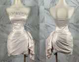 Sparkly Prom Dresses Short Glitter Satin Party Dresses Sheath Homecoming Dress HZ1024