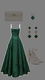 Elegant A line Dark Green Satin Long Prom Dresses Backless Party Dress HZ1024
