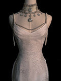 Elegant Mermaid Spaghetti Straps Sequin Long Wedding Dresses HZ1024