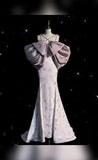 Pretty Mermaid Spaghetti Straps Lilac Satin Long Ruffles Evening Dress Prom Dresses HZ1024