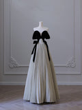 Pretty Ball Gown Off The Shoulder Black Velvet Long Prom Dresses Party Evening Dress HZ1024