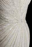 Dreamy Mermaid Strapless Tulle Beaded Long Wedding Dresses HZ1024