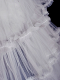 Princess Ball Gown Strapless Tulle Lace Tiered Long Wedding Dresses HZ1024