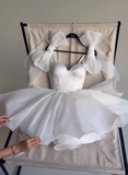 Simple Straps Sleeveless A line Satin Homecoming Dress HZ1024