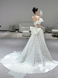 Dreamy Ball Gown Off The Shoulder Satin Tulle Lace Long Wedding Dresses HZ1024