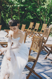 Unique Mermaid Strapless Satin Tulle Applqiue With Sleeves Long Wedding Dresses HZ1024