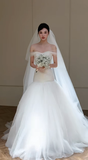 Dreamy Mermaid Off The Shoulder Tulle With Veil Long Wedding Dresses HZ1024