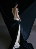 Shiny Mermaid Spaghetti Straps Satin Sequin With Veil Long Wedding Dresses HZ1024