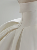 Timeless Ball Gown Strapless Satin Tulle Beads Long Wedding Dresses HZ1024
