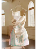 Elegant A Line Straps Sequin Birthday Dress Homecoming Dresses HZ1024