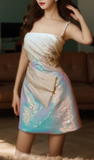 Elegant A Line Straps Sequin Birthday Dress Homecoming Dresses HZ1024