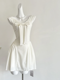 Cute 17th A Line U Neck Satin Short Homecoming Dress Birthday Outfits HZ1024