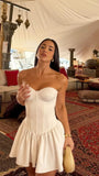 Vintage A Line Strapless Satin Short Homecoming Dress 19th Birthday Outfits HZ1024