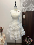 Princess A Line Strapless Satin Lace Beads Short Homecoming Dress 17th Birthday Outfits HZ1024