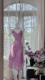 Chic Mermaid Spaghetti Straps Chiffon Embroidery Short Homecoming Dress 19th Birthday Outfits HZ1024