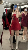 Simple A Line Square Burgundy Satin Short Homecoming Dress 20th Birthday Outfits HZ1024