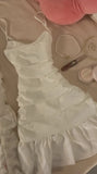 Pretty A Line Spaghetti Straps Satin Pleated Short Homecoming Dress 17th Birthday Outfits HZ1024