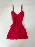 Chic A Line Spaghetti Straps Chiffon Tiered Short Homecoming Dress 17th Birthday Outfits HZ1024