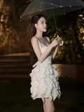 Elegant Sheath Straps White 18th Birthday Dress Short Homecoming Dresses HZ1024