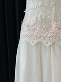 Pretty A Line Spaghetti Straps Satin Lace Long Prom Dresses Formal Dress HZ1024