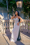Shiny Mermaid Strapless Tulle Sequin Beads Long Prom Dresses Formal Dress HZ1024