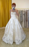 Pretty A Line Spaghetti Straps Stain Lace Long Prom Dresses Formal Dress HZ1024