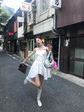 Cute A Line Spaghetti Straps White Satin Short Homecoming Dress 18th Birthday Outfits HZ1024
