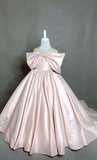 Sweet Ball Gown Satin With Bow Knot Flower Girl Dress HZ1024